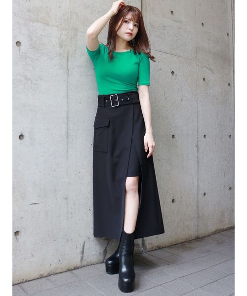 MURUA スカート ワイドベルトラップスカート : ZOZOTOWN Yahoo