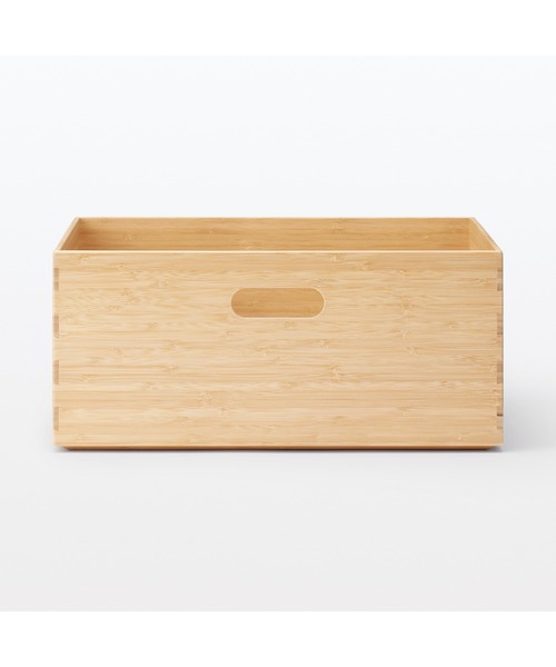 無印良品（MUJI） 収納 重なる竹材長方形ボックス 中 約幅37×奥行
