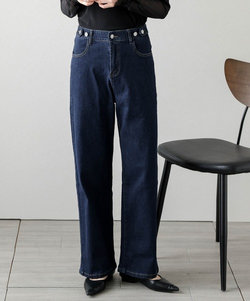 【新品未使用】デニム ジーンズストレッチダブルBタグ付き110＆スウェット DENIM WORKS］スリムストレート・セルヴィッチデニム - ベティス