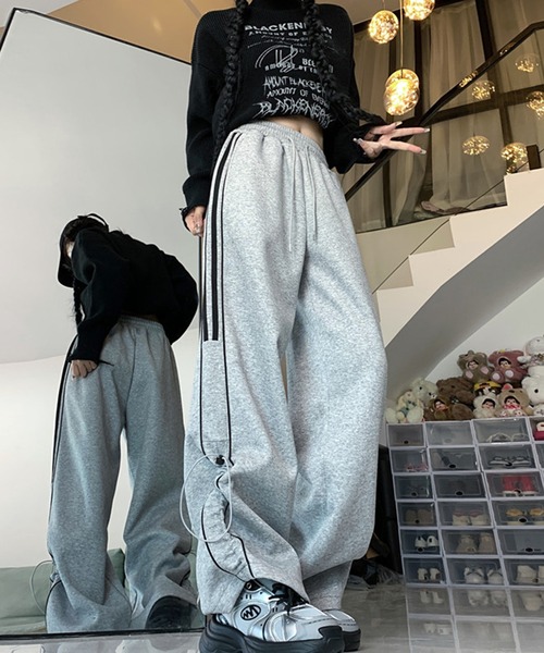 スウェットパンツ ジャージ 「HOOK」for girls サイドライン