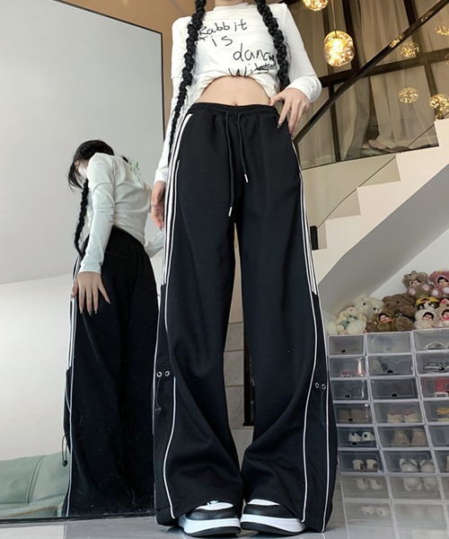 スウェットパンツ ジャージ 「HOOK」for girls サイドライン