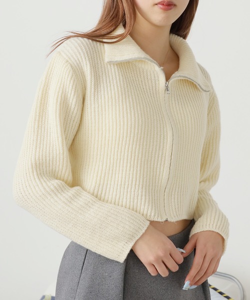 ROOP TOKYO ニット セーター ハイネックジッパーショート丈