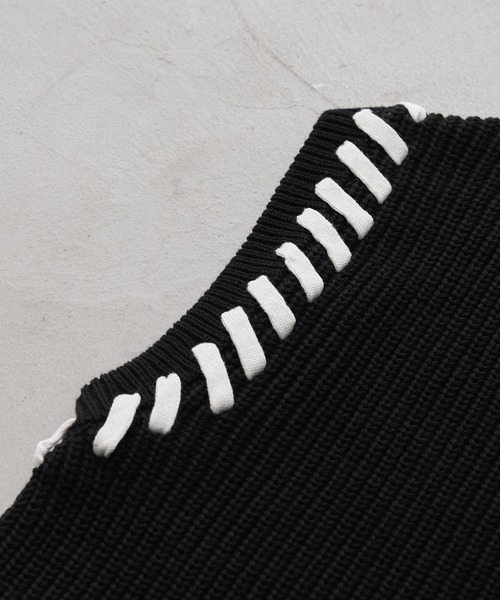 CLEL ベスト ジレ 「CLEL」Hand Stitched Side Lace Knit Vest