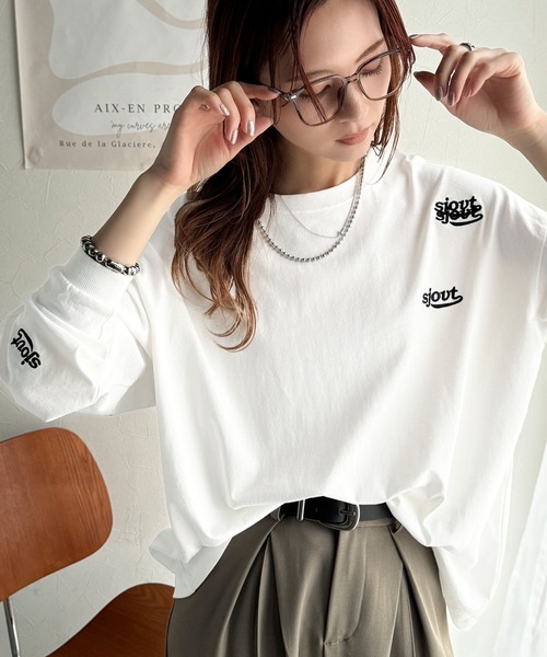 tシャツ 「Javaジャバコラボ」散りばめられたロゴ刺繍がトレンド感満載。コットン100%長袖プルオーバー レディース | Java | 04