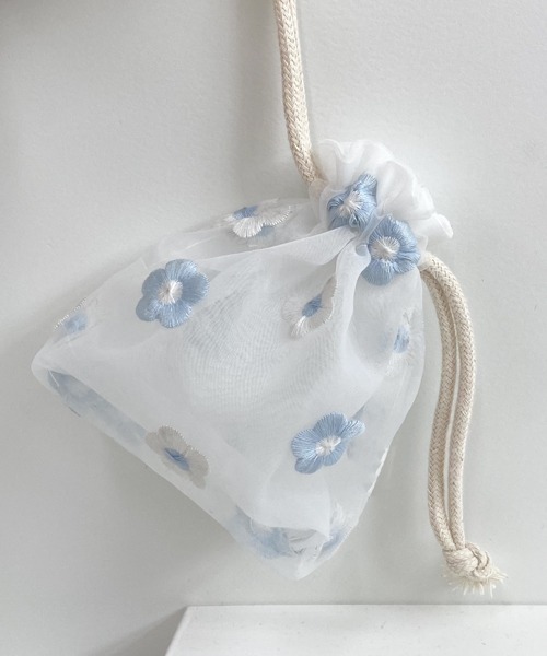 Pochi Pouch（ポチポーチ） ポーチ Pochi Pouch/花柄 刺繍 メッシュ