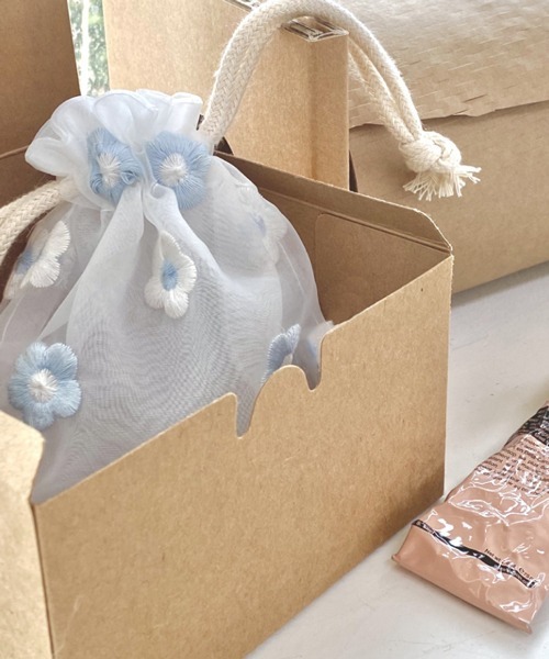 Pochi Pouch（ポチポーチ） ポーチ Pochi Pouch/花柄 刺繍 メッシュ