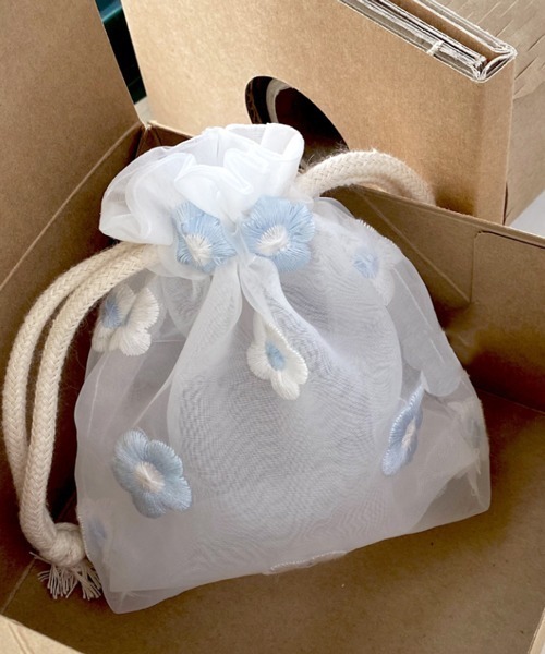 Pochi Pouch（ポチポーチ） ポーチ Pochi Pouch/花柄 刺繍 メッシュ