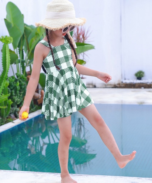 【CHANEL★お洒落上級者リボンが可愛い】2色♪スイムウェア 水着 即日発送！】【ビキニ】【水着】ギンガムチェックパフスリビキニ