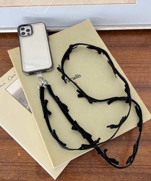 Me%（ミィパーセント） 「ストラップシート付き」ベロアリボンモバイル