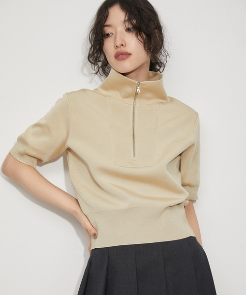 【美品】ADAM ET ROPE　アダムエロペ　ハーフジップニット　ウール ADAM ET ROPE' セーター ニット ルーズシルエット ハーフジップ