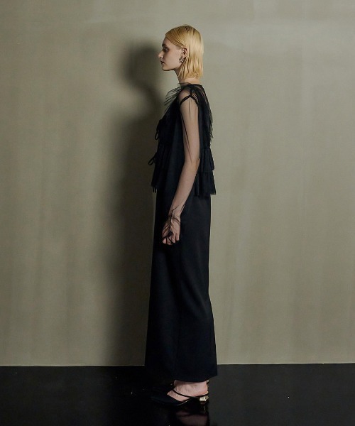 ドレス Frill vest pencil dress レディース