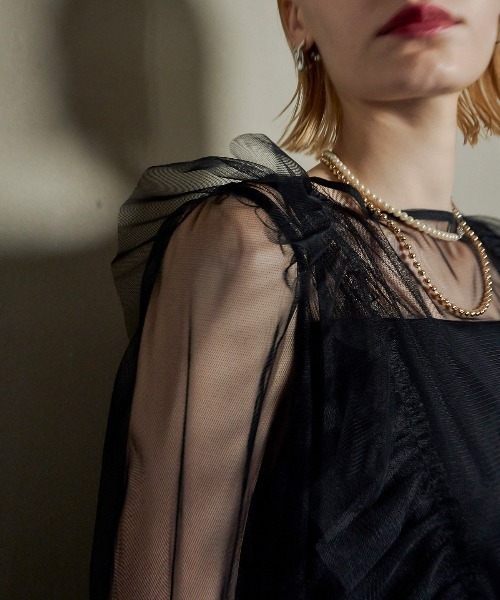 ドレス Frill vest pencil dress レディース