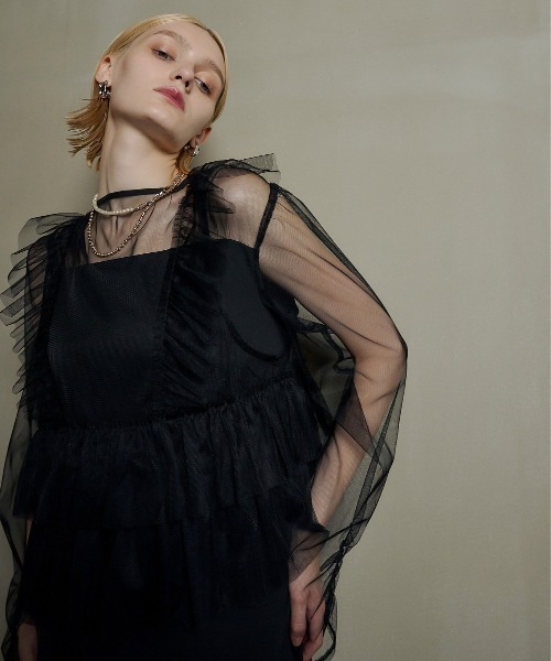 et.UNiVER  エトユニヴェール Frillvestpencildress et.UNiVER Frill vest pencil dress | DRESS,DRESS | ROOM903 online