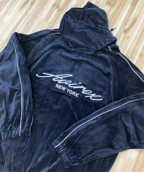 【AVIREX】アヴィレックス VELOUR ZIP PRAKA CURSIVE LOGO VELOUR ZIP PRAKA CURSIVE LOGO / ベロア ジップ パーカー