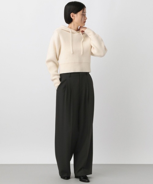 【美品】entre amis 1タック テーパード コットン スラックス 30 美品】entre amis 1タック テーパード コットン スラックス 30