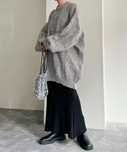 【美品✨】andper se Mサイズ グレーセーター fredy emue（フレディエミュ） ニット セーター 「Oldderby Knitwear