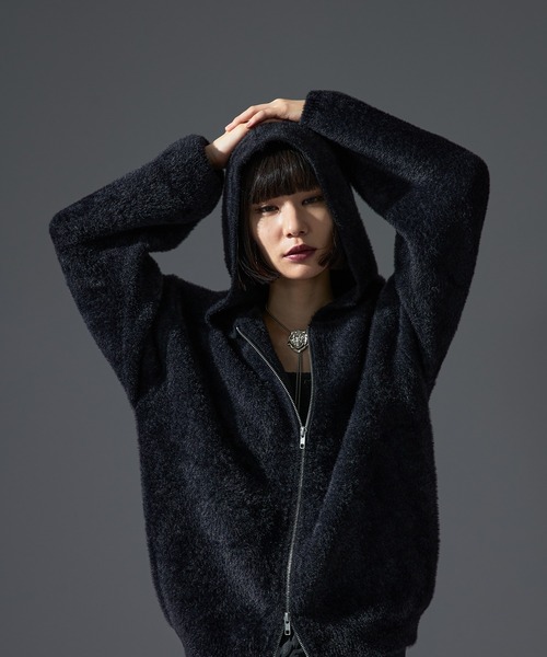 Ellno de Mavie セーター ニット シャギーニットフーディ メンズ