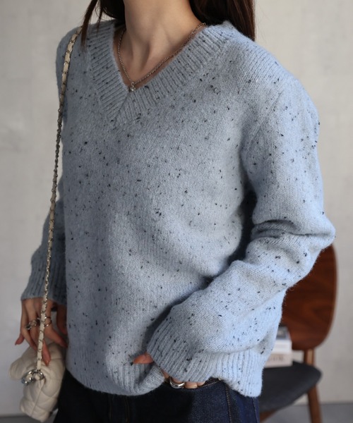 ニット/セーター Vneck Hand Knit DRESSLAVE（ドレスレイブ） ニット セーター chunky mohair Vneck
