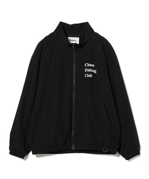 Chaos Fishing Club ブラック ナイロンジャケット Chaos Fishing Club ブルゾン アウター / Logo Track Jacket