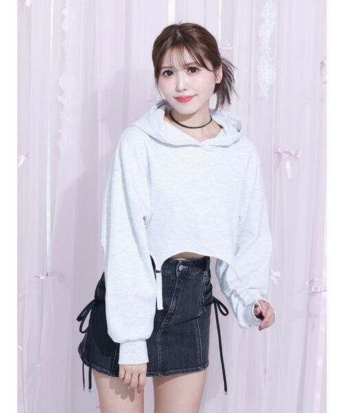 EATME（イートミー） tシャツ ガーターデザインフードTOP レディース