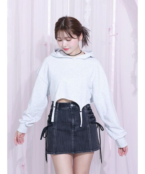 EATME（イートミー） tシャツ ガーターデザインフードTOP レディース 