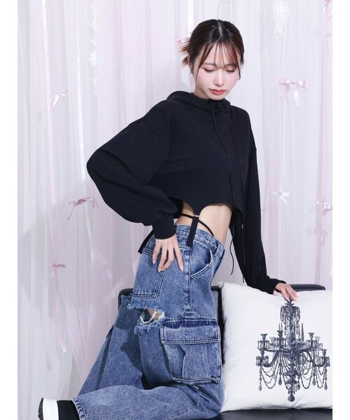 Eat me  トップス EATME（イートミー） tシャツ ガーターデザインフードTOP レディース