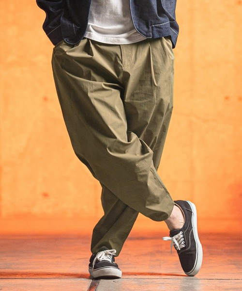 GLIMCLAP パンツ mp13185- C-N-PU fabric balloon silhouette pants