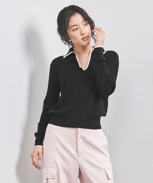 UNITED ARROWS ニット セーター スカラップレース セーラー