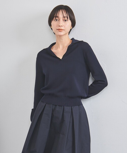 UNITED ARROWS ニット セーター スカラップレース セーラー