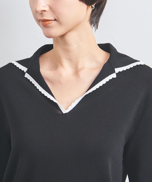 UNITED ARROWS ニット セーター スカラップレース セーラー