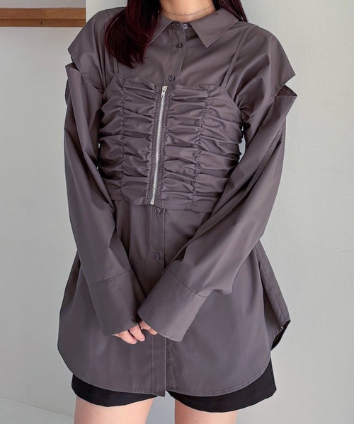 Heather ブラウス シャツ ビスチェSETチュニックシャツ 324813