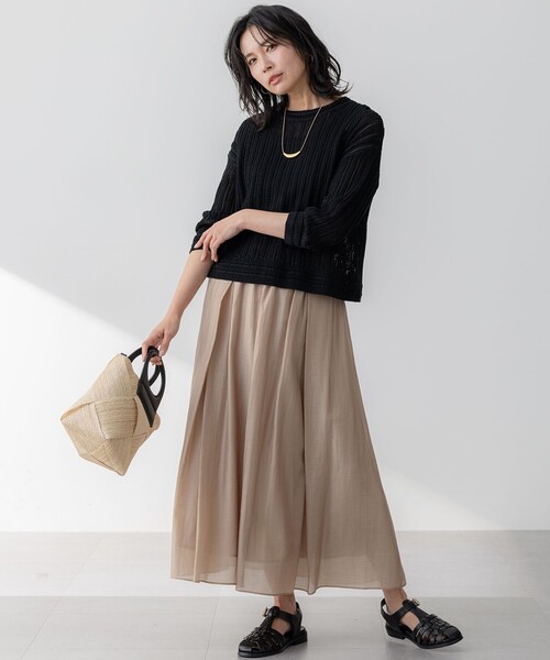 23区 ニット セーター 「洗える」コットンギマ ストライプ レディース  