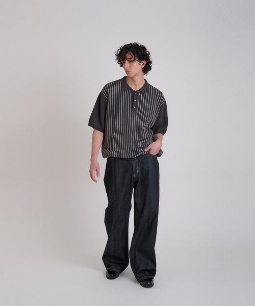 Regen Glanz セーター ニット striped polo knit/ストライプポロニット