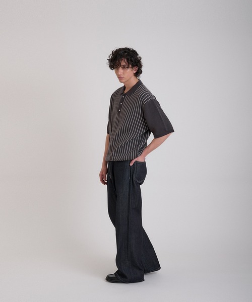 Regen Glanz セーター ニット striped polo knit/ストライプポロニット