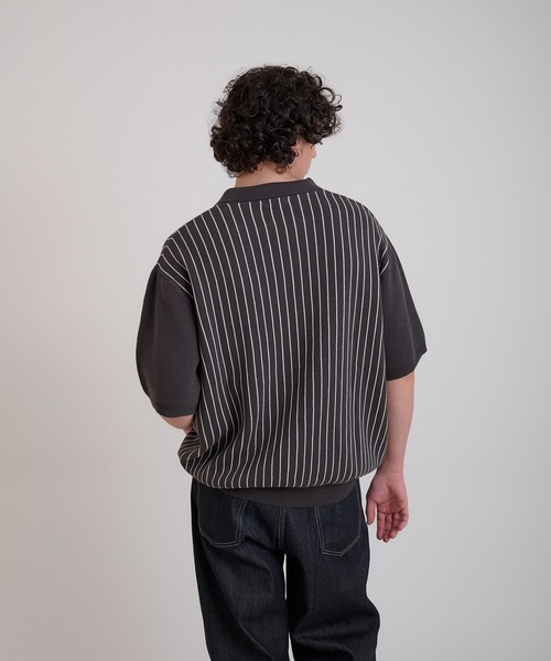 ribbondreamグレースJK、B&Yプルオーバー、ラルフニット計3点 Regen Glanz セーター ニット striped polo knit/ストライプポロニット