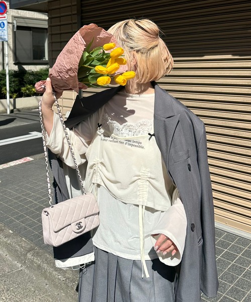 tシャツ ドロストレースキャミとBIGロンTの２枚セット レディース Alley Tokyo tシャツ ドロストレースキャミとBIGロンTの2枚