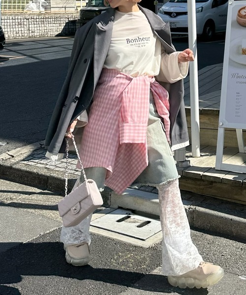 tシャツ ドロストレースキャミとBIGロンTの２枚セット レディース Alley Tokyo tシャツ ドロストレースキャミとBIGロンTの2枚