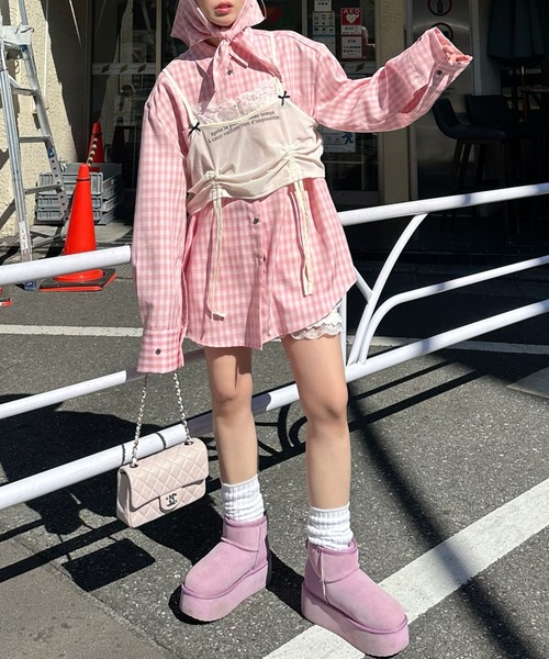 tシャツ ドロストレースキャミとBIGロンTの２枚セット レディース Alley Tokyo tシャツ ドロストレースキャミとBIGロンTの2枚