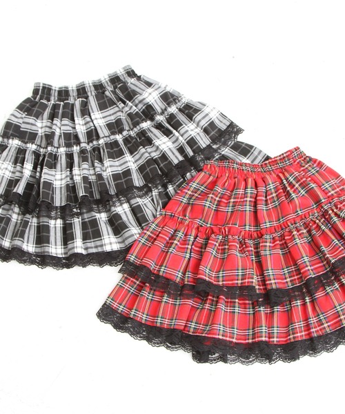 Diable baiser（ディアブルベーゼ） スカート レース×チェック柄サブ
