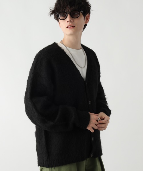 「RAGEBLUE」 ニットカーディガン MEDIUM ブラック メンズ_画像3