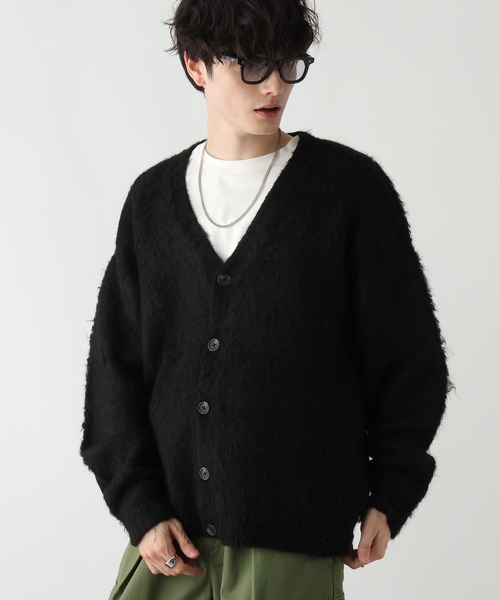 「RAGEBLUE」 ニットカーディガン MEDIUM ブラック メンズ_画像4