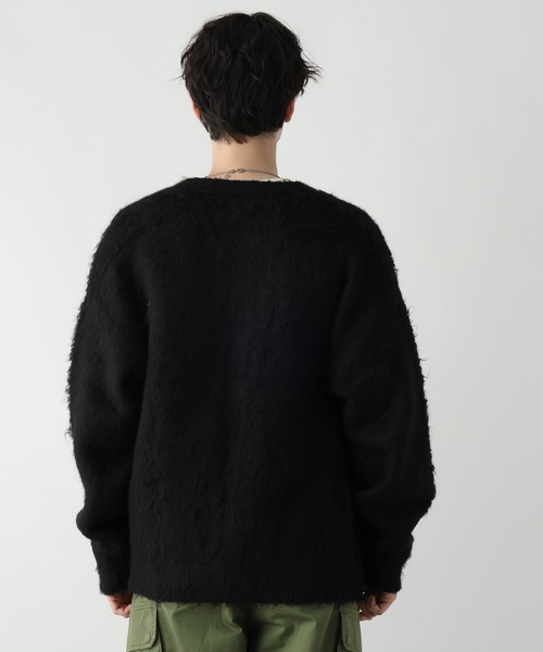 「RAGEBLUE」 ニットカーディガン MEDIUM ブラック メンズ_画像6