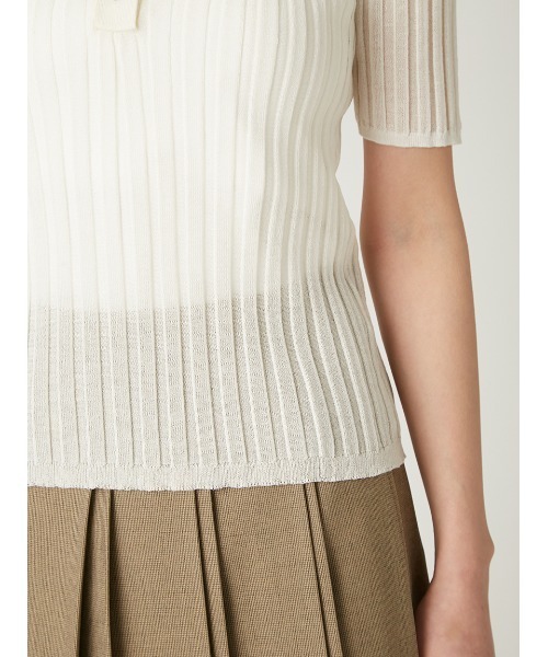 FRAY I.D ポロシャツ ポロ シルクブレンドシアーリブニットポロ