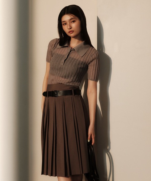 FRAY I.D ポロシャツ ポロ シルクブレンドシアーリブニットポロ