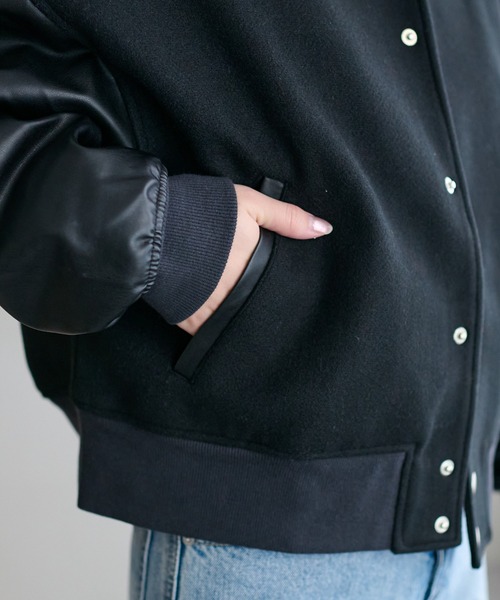 「DISCOAT」 スタジャン MEDIUM ブラック レディース_画像9