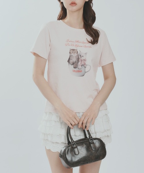 tシャツ クラシックプリントキャットTシャツ / Classic print cat T-Shirt レディース