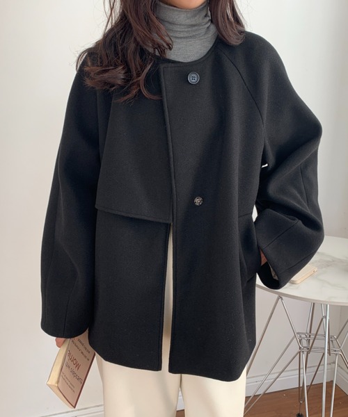 「ABITOKYO」 ノーカラーコート FREE アイボリー レディース_画像4