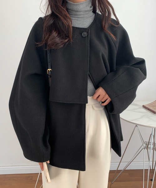 「ABITOKYO」 ノーカラーコート FREE アイボリー レディース_画像8