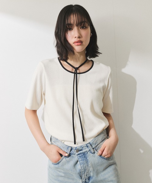 tシャツ 「WEB限定」ブークレリブリボンTシャツ レディース