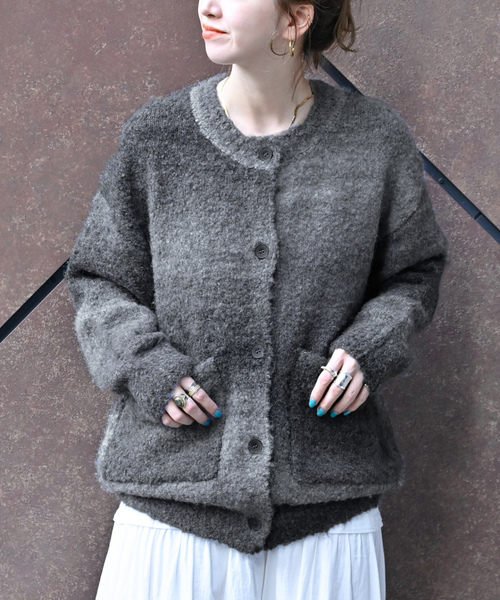 【美品】STAPF ウールカーディガン チロリアンジャケット 48グレー 美品】STAPF ウールカーディガン チロリアンジャケット 48グレー 楽天